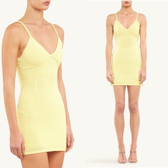 Asta Resort Dresses & Skirts - Asta Resort Delilah Mini Dress - Butter Yellow Sequin